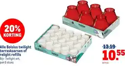 Makro Alle Bolsius twilight terraskaarsen of relight refills aanbieding