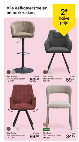 Leen Bakker Bekijk Alle eetkamerstoelen en barkrukken aanbieding