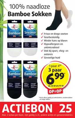 Lucovitaal 100% naadloze Bamboe Sokken aanbieding