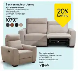 Leen Bakker Bekijk Bank en fauteuil James aanbieding