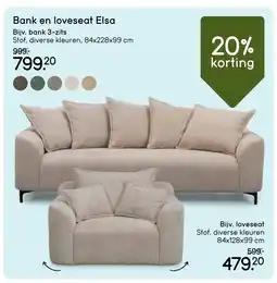 Leen Bakker Bekijk Bank en loveseat Elsa aanbieding