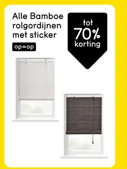 Leen Bakker Bekijk alle Bamboe rolgordijnen met sticker aanbieding