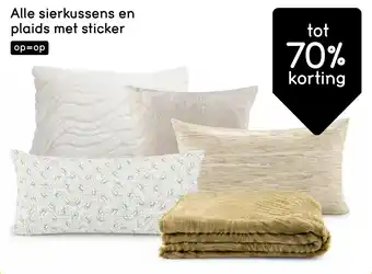 Leen Bakker Alle sierkussens en plaids met sticker aanbieding