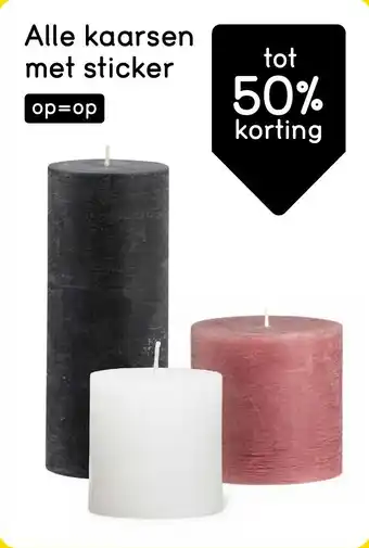 Leen Bakker Alle kaarsen met sticker aanbieding