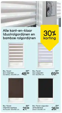 Leen Bakker Bekijk Alle kant-en-klaar (duo)rolgordijnen en bamboe rolgordijnen aanbieding