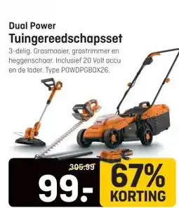 Hubo Dual Power Tuingereedschapsset aanbieding