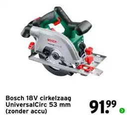 GAMMA Bosch 18V cirkelzaag UniversalCirc 53 mm (zonder accu) aanbieding