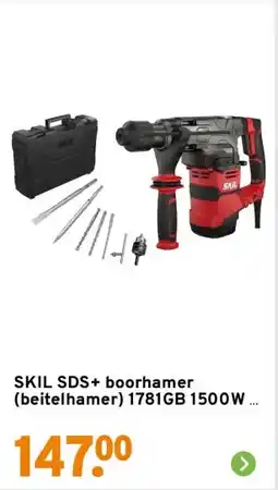 GAMMA SKIL SDS+ boorhamer (beitelhamer) 1781GB 1500W 3 functies aanbieding