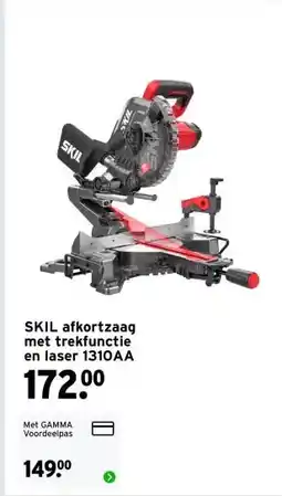 GAMMA SKIL afkortzaag met trekfunctie en laser aanbieding