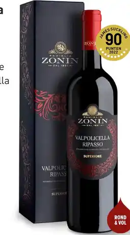 Gall & Gall Zonin Valpolicella Ripasso Superiore Cadeauverpakking 75CL aanbieding