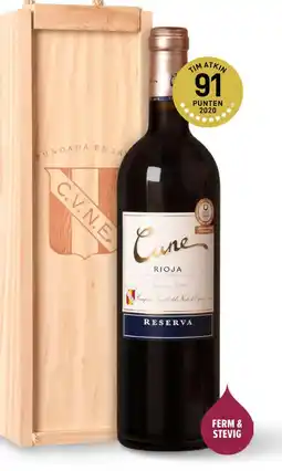 Gall & Gall Cune Rioja Reserva Cadeaupakket met Houten Kist 75CL aanbieding