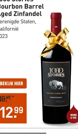 Gall & Gall 1000 Stories Bourbon Barrel Aged Zinfandel 75CL aanbieding
