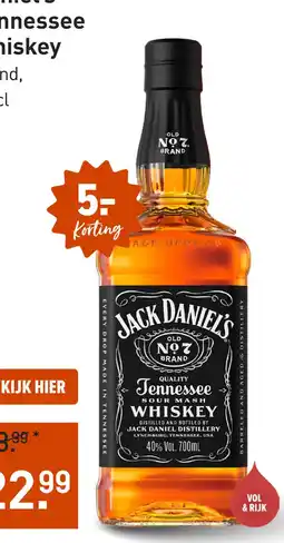 Gall & Gall Jack Daniel's Tennessee Whiskey 70CL aanbieding
