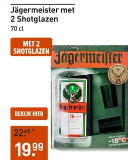 Gall & Gall Jagermeister Cadeaupakket met 2 shotglazen 70CL aanbieding