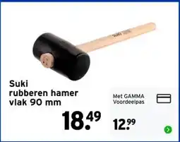 GAMMA Suki rubberen hamer vlak 90 mm aanbieding