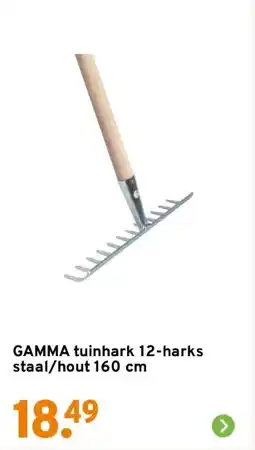 GAMMA GAMMA tuinhark 12-harks staal/hout 160 cm aanbieding