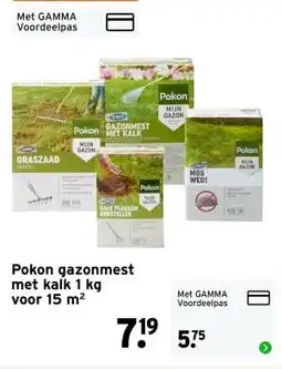 GAMMA Pokon gazonmest met kalk aanbieding