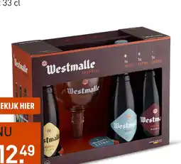 Gall & Gall Westmalle Cadeauverpakking met glas 3X33CL aanbieding