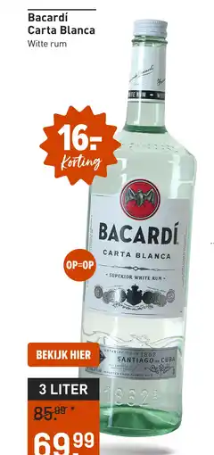 Gall & Gall Bacardí Carta Blanca 300CL aanbieding