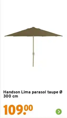GAMMA Handson Lima parasol taupe Ø 300 cm aanbieding
