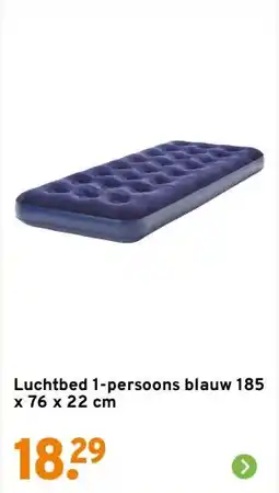 GAMMA Luchtbed 1-persoons blauw 185 x 76 x 22 cm aanbieding