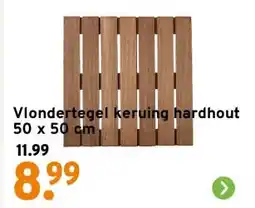 GAMMA Vlondertegel keruing hardhout 50 x 50 cm aanbieding