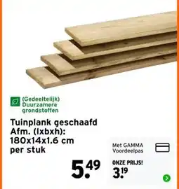 GAMMA Tuinplank geschaafd Afm. (lxbxh):180x14x1.6 cm aanbieding