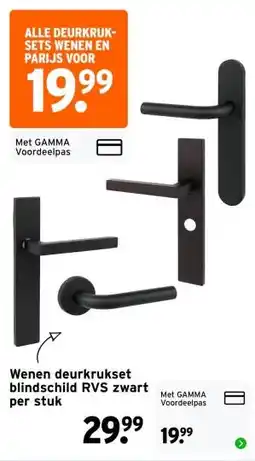 GAMMA Wenen deurkrukset blindschild RVS zwart aanbieding
