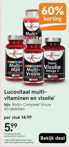 Etos Lucovitaal multi- vitaminen en visolie' aanbieding
