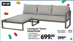 GAMMA Loungeset Tulum taupe/beige aanbieding