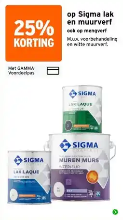 GAMMA op Sigma lak en muurverf aanbieding