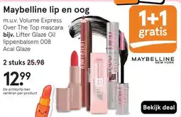 Etos Maybelline lip en oog aanbieding