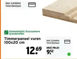 GAMMA Timmerpaneel vuren 100x20 cm aanbieding