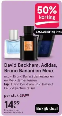 Etos David Beckham, Adidas, Bruno Banani en Mexx aanbieding