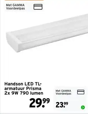 GAMMA Handson LED TL- armatuur Prisma 2x 9W 790 lumen aanbieding