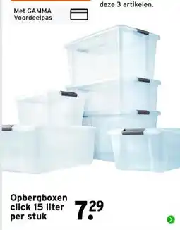 GAMMA Opbergboxen click 15 liter aanbieding