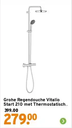 GAMMA Grohe Regendouche Vitalio Start 210 met Thermostatische Douchekraan aanbieding