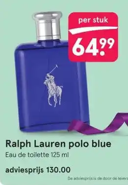 Etos Ralph Lauren polo blue aanbieding