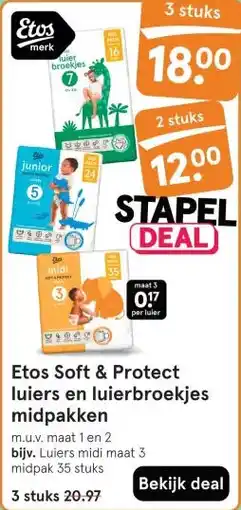 Etos Etos Soft & Protect luiers en luierbroekjes midpakken aanbieding