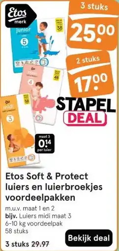 Etos Etos Soft & Protect luiers en luierbroekjes voordeelpakken aanbieding