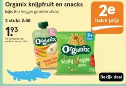 Etos Organix knijpfruit en snacks aanbieding