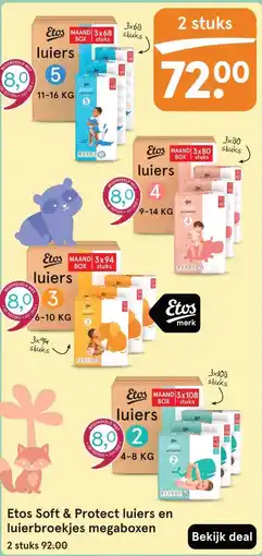 Etos Etos Soft & Protect luiers en luierbroekjes megaboxen aanbieding