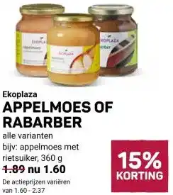 Ekoplaza APPELMOES OF RABARBER aanbieding