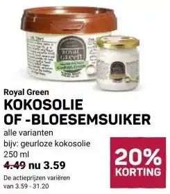 Ekoplaza KOKOSOLIE OF-BLOESEMSUIKER aanbieding