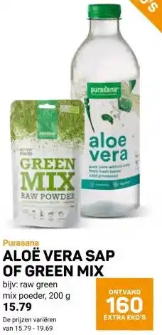 Ekoplaza ALOE VERA SAP OF GREEN MIX aanbieding