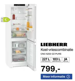 De Witgoed Specialist Liebherr Koel-vriescombinatie aanbieding