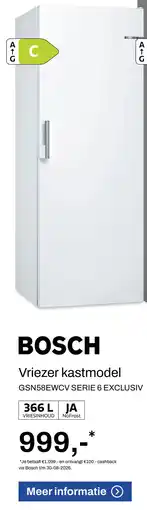 De Witgoed Specialist Bosch Vriezer kastmodel aanbieding