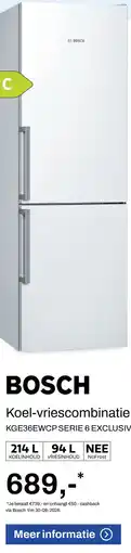 De Witgoed Specialist Bosch Koel-vriescombinatie aanbieding