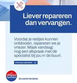 De Witgoed Specialist Vind jouw specialist aanbieding