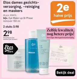 Etos Etos dames gezichts- verzorging, -reiniging en maskers aanbieding